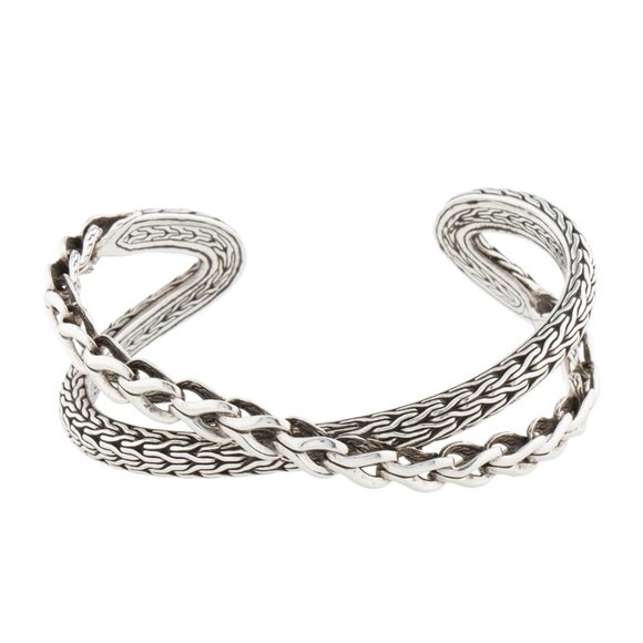 John Hardy Jewelry - JOHN HARDY STERLING SILVER 925 BRAIDED CUFF BRACELET